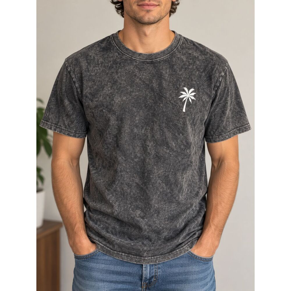 California West Coast Palm Tree Acid Wash Tee San Francisco Shirt Small